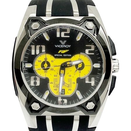  VICROY バーセロイ 腕時計 クォーツ ラバー ブラック×イエロー フェルナンドアロンソコレクション