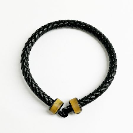  EMPORIO ARMANI エンポリオアルマーニ ブレスレット レザー×ウッド ブラック