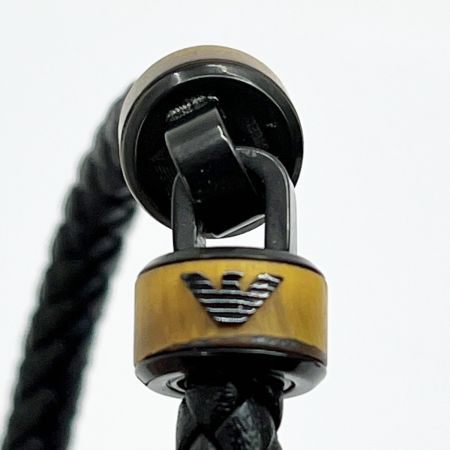  EMPORIO ARMANI エンポリオアルマーニ ブレスレット レザー×ウッド ブラック