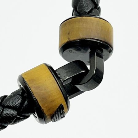  EMPORIO ARMANI エンポリオアルマーニ ブレスレット レザー×ウッド ブラック