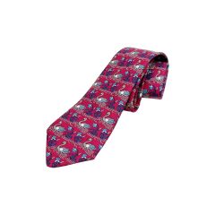  HERMES エルメス シルクネクタイ 白鳥 メンズ ボルドー Bランク