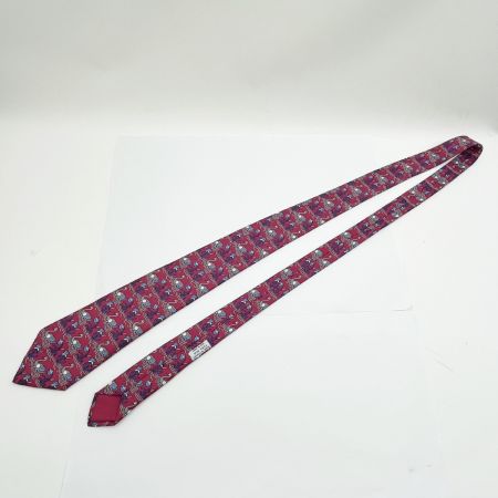  HERMES エルメス シルクネクタイ 白鳥 メンズ ボルドー