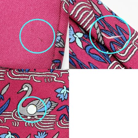  HERMES エルメス シルクネクタイ 白鳥 メンズ ボルドー