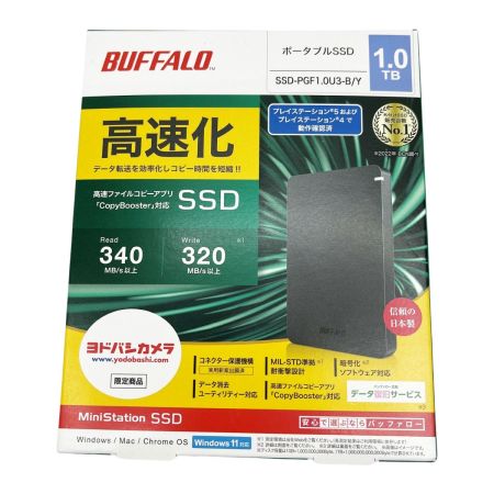  BUFFALO バッファロー 外付けSSD ポータブル ヨドバシカメラ限定モデル SSD-PGF1.0U3-B/Y ﾖﾄﾞﾊﾞｼｵﾘｼﾞﾅﾙﾓﾃﾞﾙ ブラック
