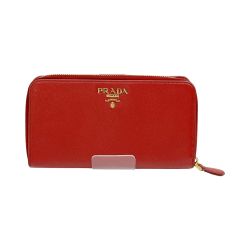 ◆◆ PRADA プラダ 長財布 レザー レディース  1ML029 レッド Bランク