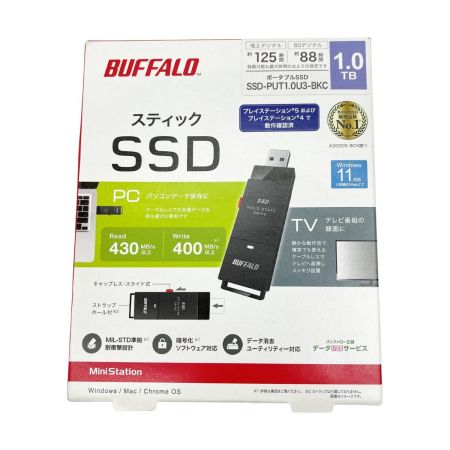  BUFFALO バッファロー 外付けスティックSSD　1.0TB SSD-PUT1.0U3-BKC ブラック