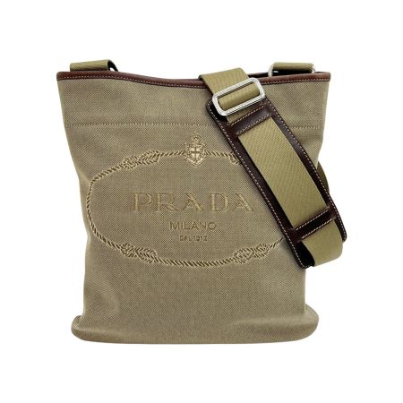  PRADA プラダ ショルダーバッグ 斜め掛け ロゴジャガード レディース VA0655 ベージュ