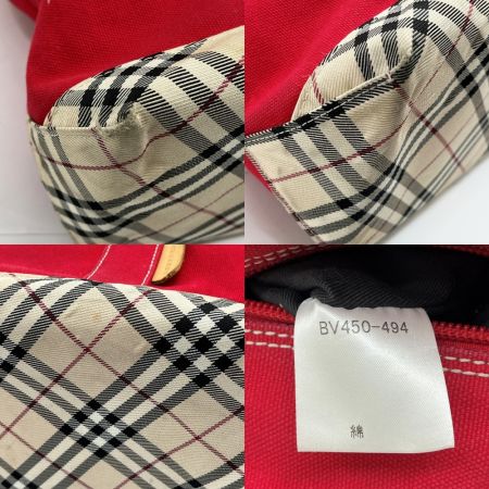  BURBERRY バーバリー バッグ トートバッグ キャンバス BV450-494 レッド