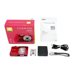 ◆◆ Nikon ニコン コンパクトデジタルカメラ デジカメ レッド COOLPIX A100 Bランク