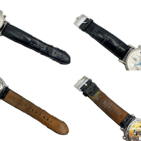  CHRONOSWISS クロノスイス ルナ 自動巻き レザー ホワイト ムーンフェイズ 箱付 OH･磨き済 CH7523L