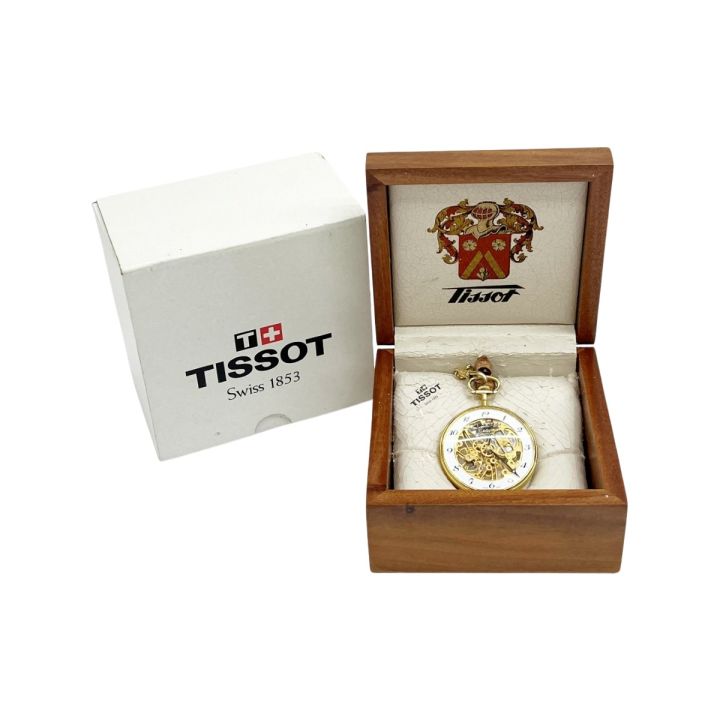 TISSOT ティソ 懐中時計 手巻き 箱付 T82.4.602.02 ゴールド - 中古
