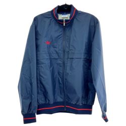 ◆◆ adidas アディダス ナイロンジャケット Lサイズ メンズ 紺 ネイビー Bランク