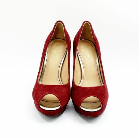  COACH コーチ オープントゥーパンプス ピンヒール SIZE 36 レディース 7200094 パープル x レッド