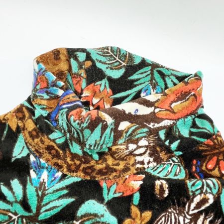  ITALIYA イタリヤ 伊太利屋 カットソー 長袖 15号 ミセス 森 キノミヒョウ グリーン×ブラック