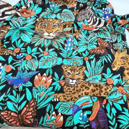  ITALIYA イタリヤ 伊太利屋 カットソー 長袖 15号 ミセス 森 キノミヒョウ グリーン×ブラック