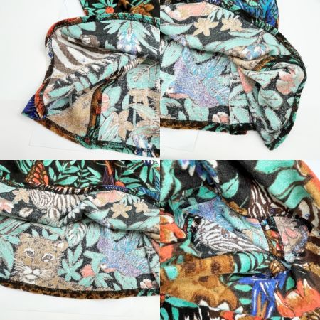  ITALIYA イタリヤ 伊太利屋 カットソー 長袖 15号 ミセス 森 キノミヒョウ グリーン×ブラック