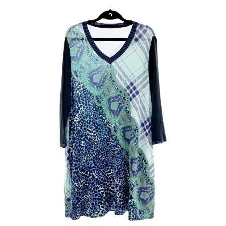  ITALIYA イタリヤ 伊太利屋 チュニック 11号 ブルー ミセス  ブルー