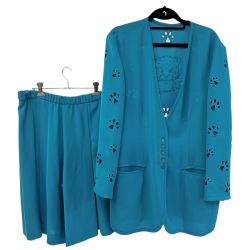 ◆◆ ITALIYA イタリヤ 伊太利屋 セットアップスーツ 13B2 ヨゴレ有り スカイブルー Bランク