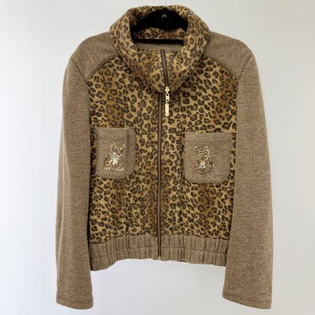  ITALIYA イタリヤ 伊太利屋 ニットセットアップ ヒョウ柄 11号 ロングスカート ブラウン