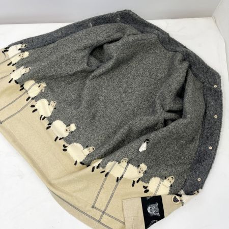  ITALIYA イタリヤ ボアジャケット 11号 LAMODAGOJI ボタン黒豹 羊柄 684461-FOA グレー