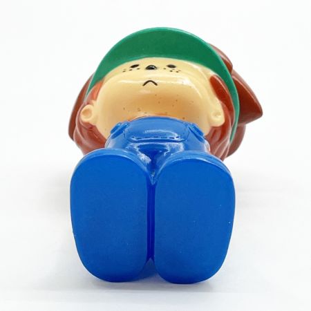   NEC ソフビ人形 NEC坊や 緑サンバイザー 青オーバーオール 昭和レトロ