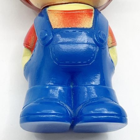   NEC ソフビ人形 NEC坊や 緑サンバイザー 青オーバーオール 昭和レトロ