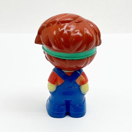   NEC ソフビ人形 NEC坊や 緑サンバイザー 青オーバーオール 昭和レトロ