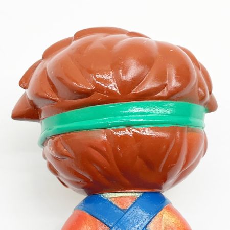   NEC ソフビ人形 NEC坊や 緑サンバイザー 青オーバーオール 昭和レトロ