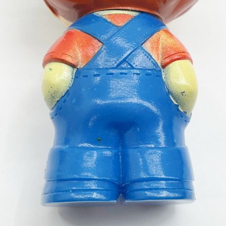   NEC ソフビ人形 NEC坊や 緑サンバイザー 青オーバーオール 昭和レトロ