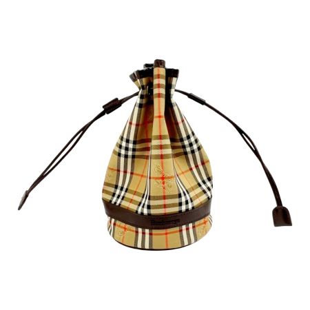  Burberrys バーバリーズ 巾着ポーチ ミニ巾着 ノバチェック ブラウン x ベージュ x ブラック