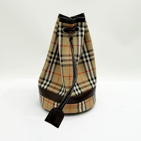  Burberrys バーバリーズ 巾着ポーチ ミニ巾着 ノバチェック ブラウン x ベージュ x ブラック