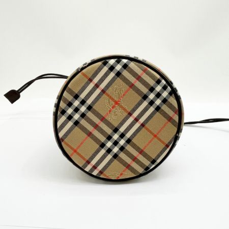  Burberrys バーバリーズ 巾着ポーチ ミニ巾着 ノバチェック ブラウン x ベージュ x ブラック