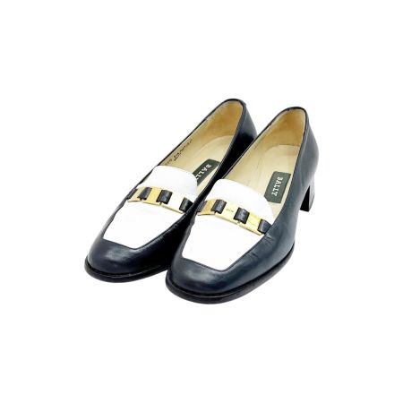  BALLY バリ  ローファー 35 1/2 オールド プレート 靴 ホワイト×ブラック