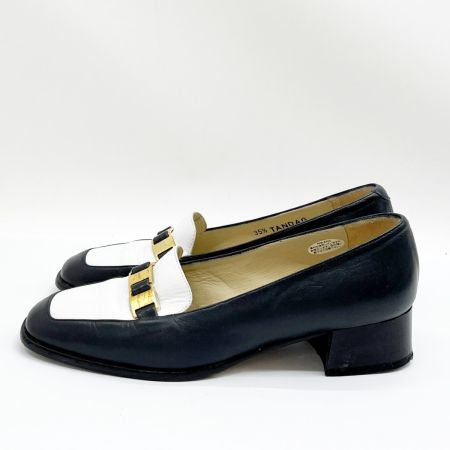  BALLY バリ  ローファー 35 1/2 オールド プレート 靴 ホワイト×ブラック