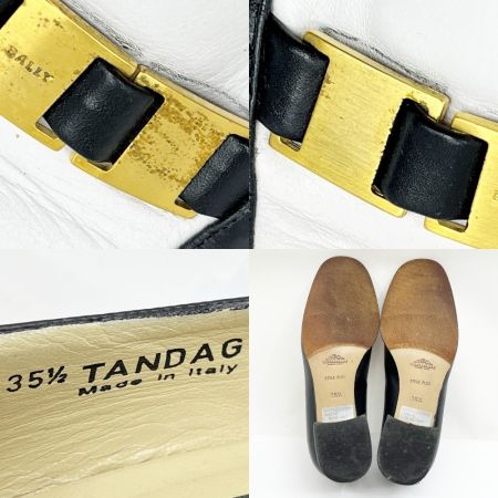  BALLY バリ  ローファー 35 1/2 オールド プレート 靴 ホワイト×ブラック