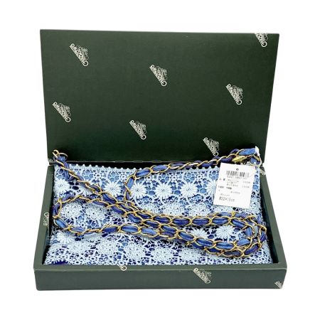  近沢レース ショルダーポーチ ミニポーチ 刺繍 スカイブルー