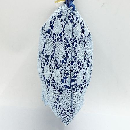  近沢レース ショルダーポーチ ミニポーチ 刺繍 スカイブルー