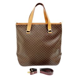 ◆◆ CELINE セリーヌ 2WAYバッグ 肩掛けトートバッグ ショルダーバッグ マカダム M95 ブラウン Bランク