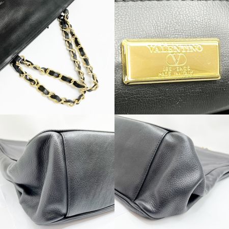  VALENTINO バレンチノ チェーントートバッグ レザー ブラック