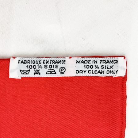  HERMES エルメス スカーフ シルク 馬 箱無 赤 レッド