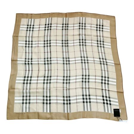  BURBERRY LONDON バーバリーロンドン スカーフ ノバチェック シルク100% 箱無 タグ付 ブラウン