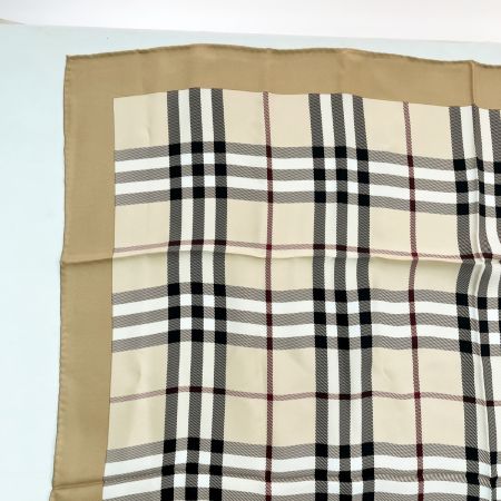  BURBERRY LONDON バーバリーロンドン スカーフ ノバチェック シルク100% 箱無 タグ付 ブラウン