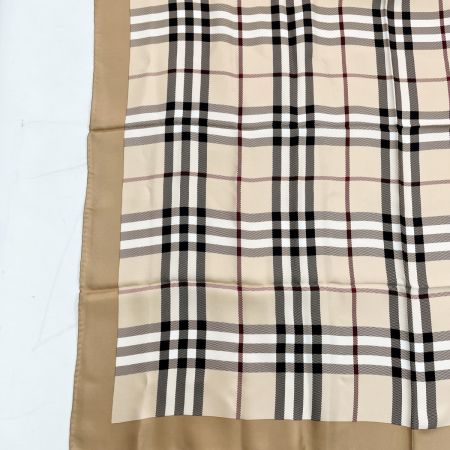  BURBERRY LONDON バーバリーロンドン スカーフ ノバチェック シルク100% 箱無 タグ付 ブラウン