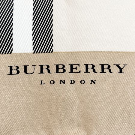  BURBERRY LONDON バーバリーロンドン スカーフ ノバチェック シルク100% 箱無 タグ付 ブラウン