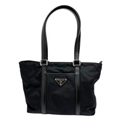 ◆◆ PRADA プラダ テスート 三角ロゴプレート トートバッグ BR2288 ブラック Bランク