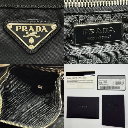  PRADA プラダ テスート 三角ロゴプレート トートバッグ BR2288 ブラック