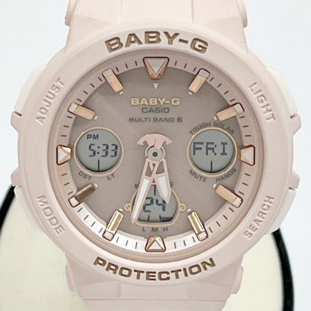  CASIO カシオ 腕時計 タフソーラー ラバー ライトピンク 取説付 BGA-2500
