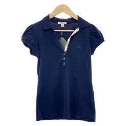 ◆◆ BURBERRY BRIT バーバリーブリット 半袖ポロシャツ Mサイズ レディース ネイビー Aランク
