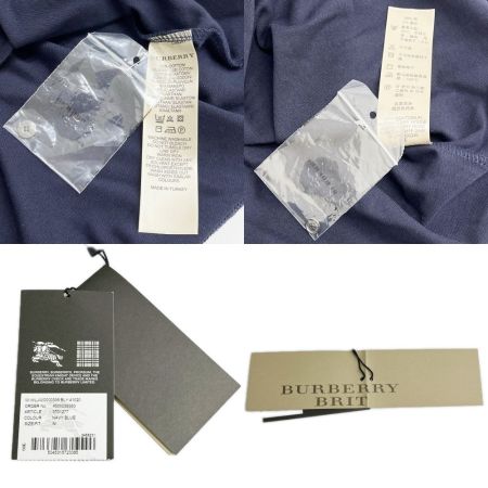  BURBERRY BRIT バーバリーブリット 半袖ポロシャツ Mサイズ レディース ネイビー