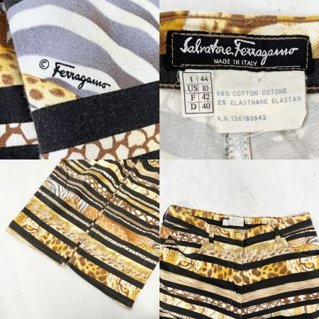  Salvatore Ferragamo サルヴァトーレフェラガモ パンツ ヒョウ柄ボーダー レディース